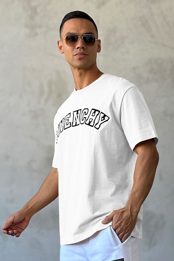 Белая оверсайз футболка Givenchy college logo-embroidered   