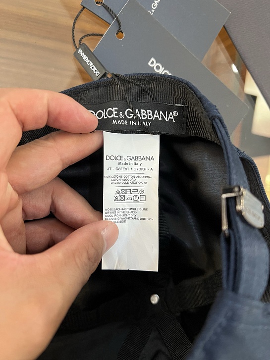 Бейсболка синего цвета Dolce & Gabbana logo-embroidered