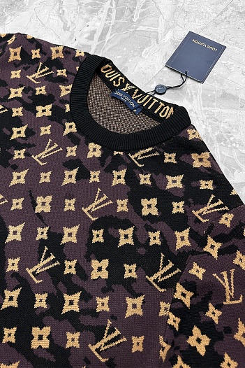 Мужская кофта коричневого цвета Louis Vuitton monogram all-over   