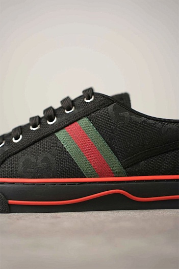 Мужские чёрные кроссовки Gucci GG Monogram   