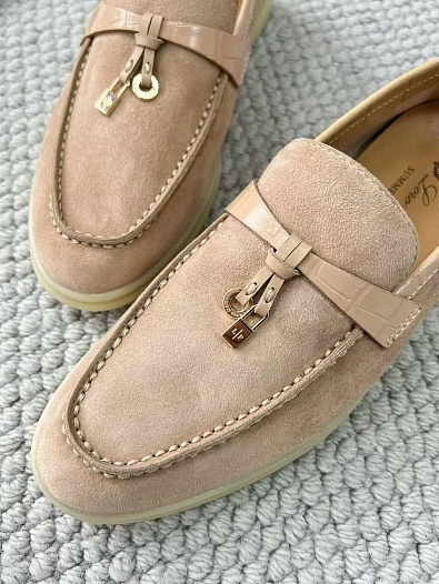 Женские лоферы Loro Piana Summer Charms Walk premium - Light Beige   