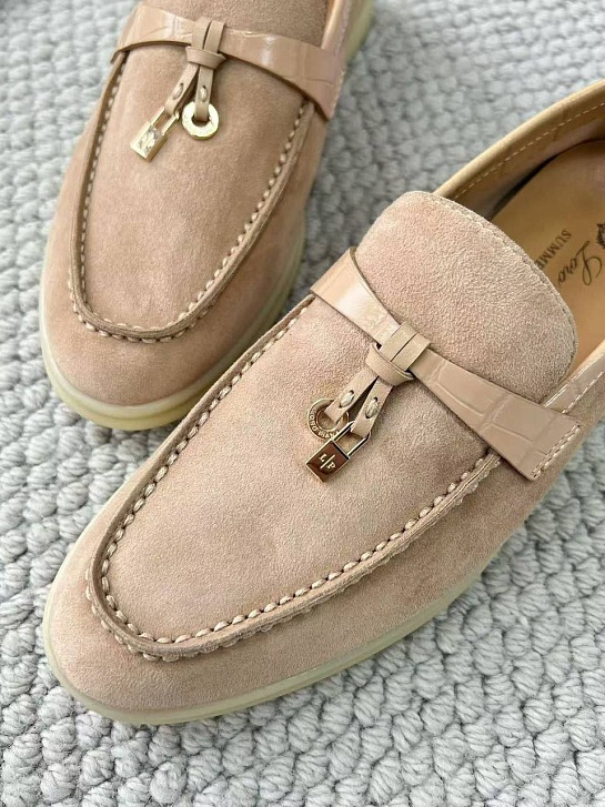 Женские лоферы Loro Piana Summer Charms Walk premium - Light Beige