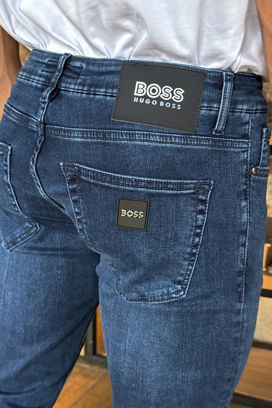 Мужские тёмно-синие джинсы Hugo Boss slim fit