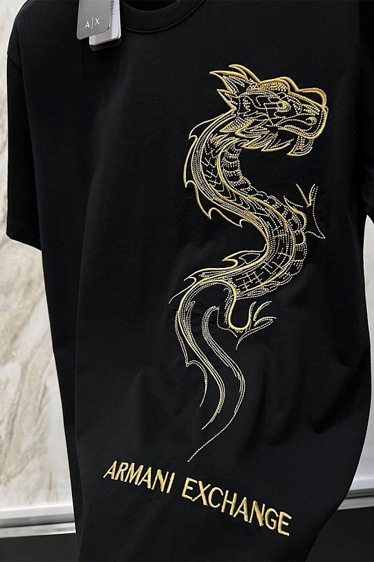 Мужская чёрная футболка Armani Exchange