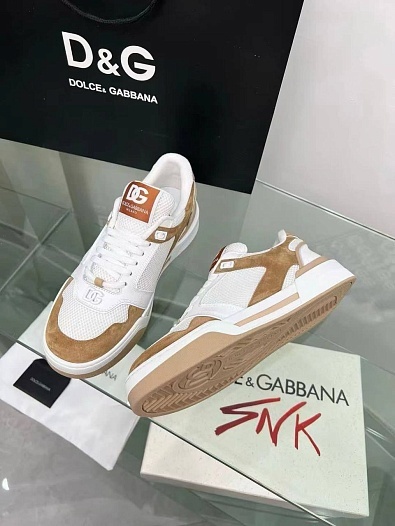 Женские комбинированные кроссовки Dolce&Gabbana New Roma   