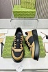 Мужские кожаные кроссовки Gucci - Beige / Black