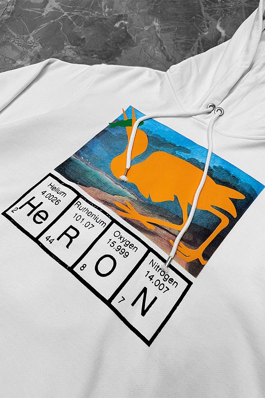 Белое оверсайз худи Heron Preston Periodic