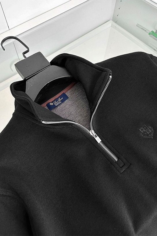 Утеплённая кофта Loro Piana zip-neck - Black