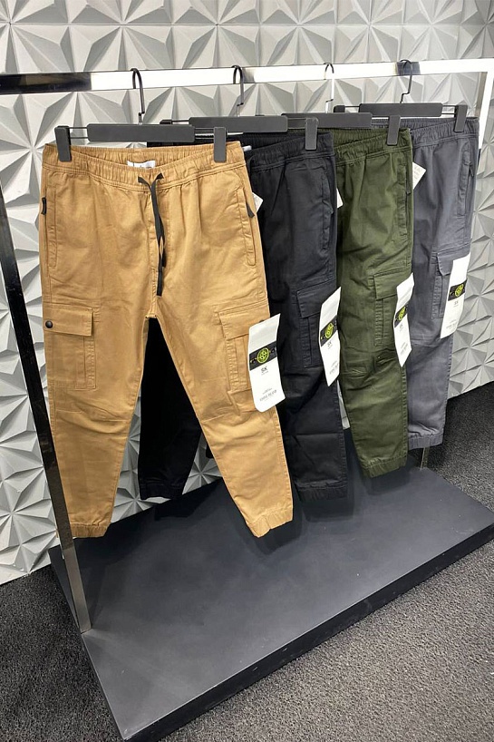Мужские джоггеры чёрного цвета Stone Island compass-patch