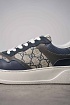 Мужские кожаные кроссовки Gucci - Grey / Blue
