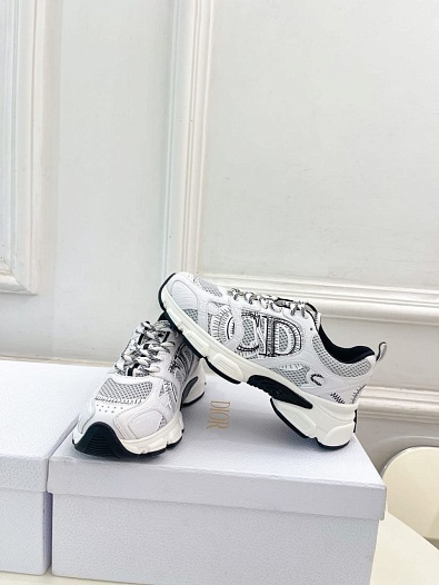 Женские кроссовки Dior Chrono Premium - White / Grey   