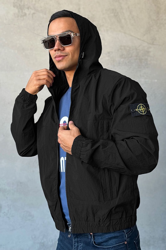 Куртка чёрного цвета Stone Island compass-patch