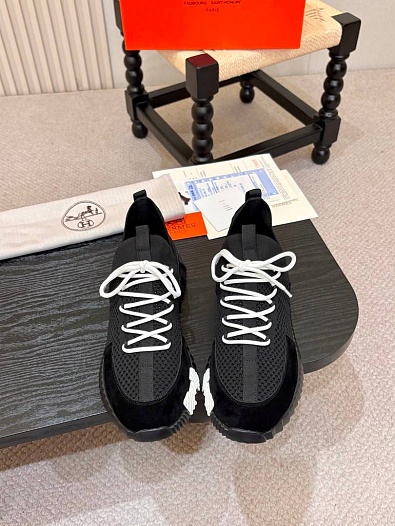 Текстильные кроссовки Hermes lift slip-on   