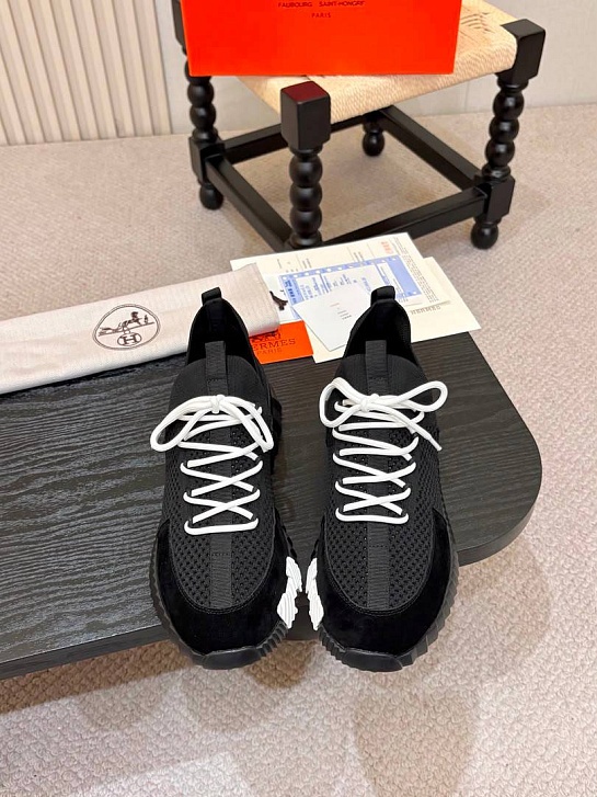 Текстильные кроссовки Hermes lift slip-on