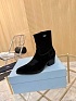 Женские замшевые сапоги Prada premium - Black