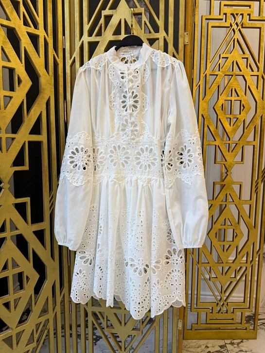 Женское белое платье Zimmermann с кружевами