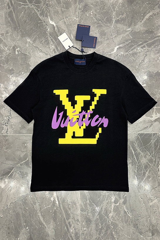 Чёрная оверсайз футболка Louis Vuitton logo-print
