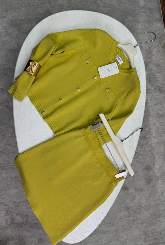 Женский костюм двойка Celine premium - Yellow