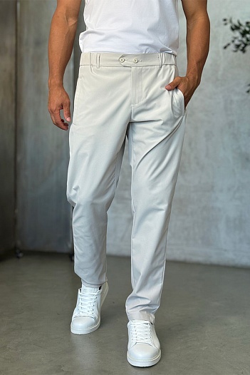 Мужские светло-бежевые брюки Zilli slim fit   