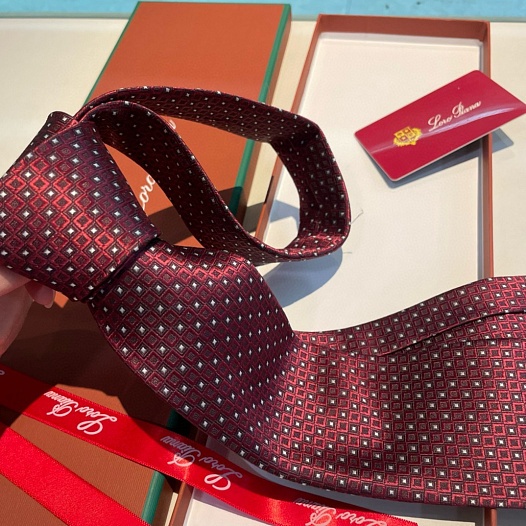 Галстук Loro Piana geometric logo-print premium - Burgundy   