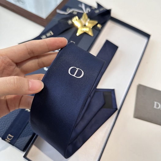 Галстук Dior logo-embroidered premium - Navy   
