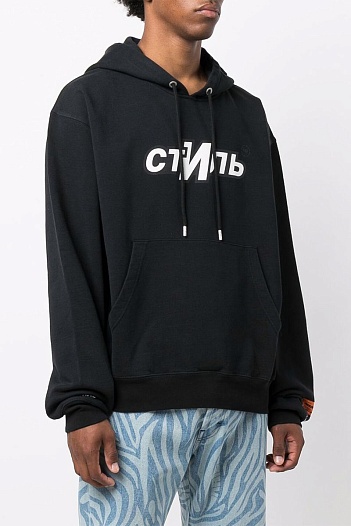 Чёрное оверсайз худи Heron Preston "Стиль"   