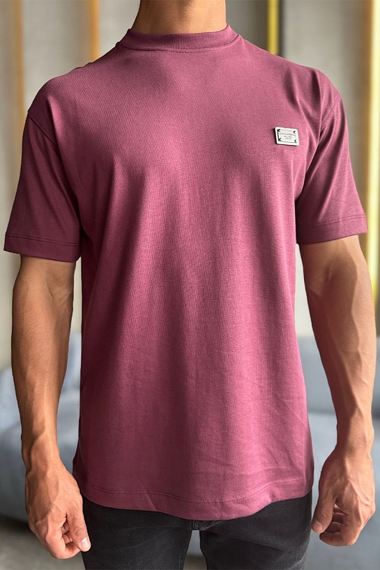 Футболка Dolce & Gabbana logo-plaque - Burgundy