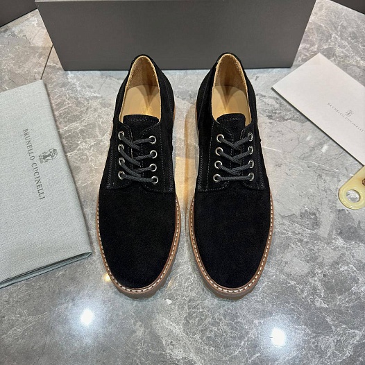 Замшевые ботинки Brunello Cucinelli чёрного цвета   