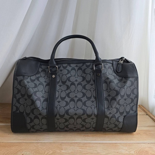 Кожаная дорожная сумка Coach monogram 45x22 см   