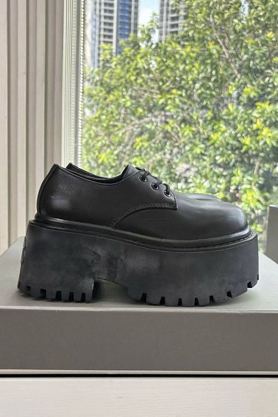 Женские кожаные ботинки Balenciaga Strike Platform Derby premium