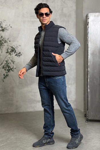 Мужской тёмно-синий жилет Kiton   