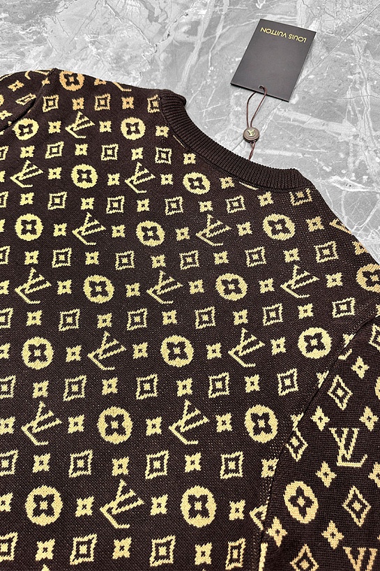 Классический джемпер Louis Vuitton Monogram all over - Brown / Beige