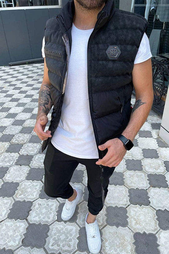 Мужской чёрный жилет Philipp Plein