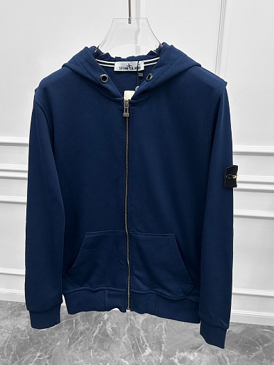 Мужская кофта с патчем на плече синего цвета Stone Island   