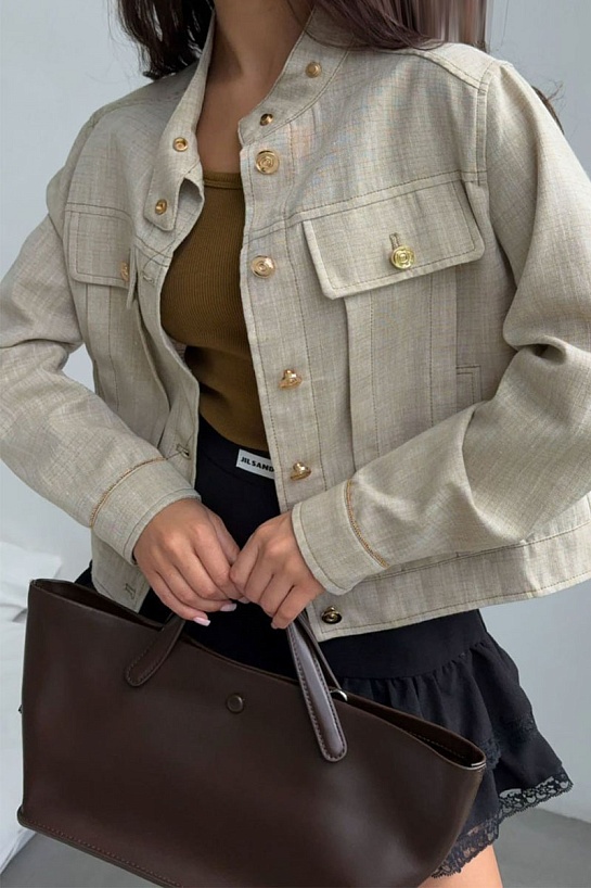 Женская куртка Brunello Cucinelli бежевого цвета