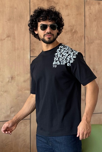 Мужская чёрная футболка Y-3 Yohji Yamamoto   