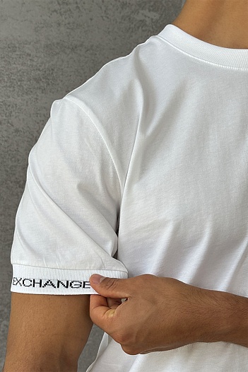 Футболка белого цвета Armani Exchange logo-tape   