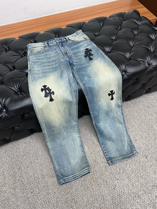 Мужские светло-синие джинсы Chrome Hearts