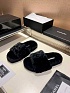 Женские меховые шлёпанцы Chanel Oran premium - Black