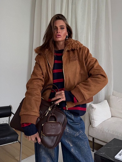 Женская куртка с мехом MIU MIU   