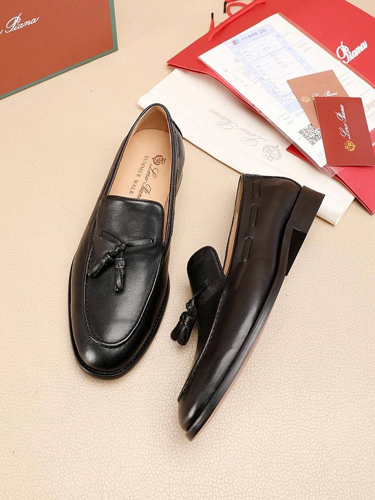 Кожаные лоферы Loro Piana tassel - Black