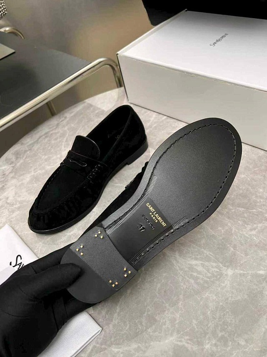 Женские замшевые лоферы Yves Saint Laurent premium
