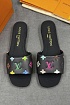 Женские кожаные шлёпанцы Louis Vuitton x Takashi Murakami Multicolore premium