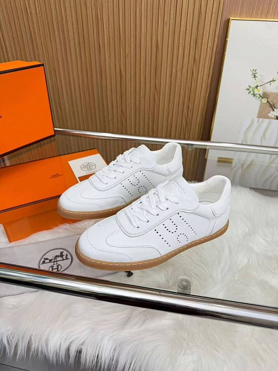 Женские кожаные кроссовки Hermes Match