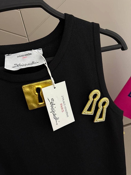 Женская чёрная майка Schiaparelli premium