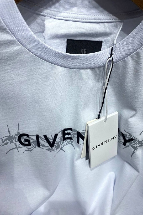 Чёрная оверсайз футболка Givenchy Barbed Wire-print