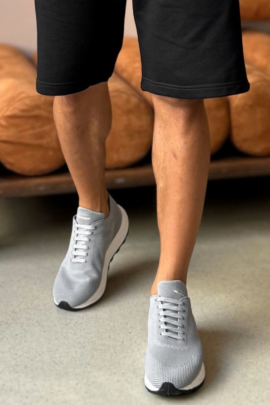 Текстильные кроссовки Kiton patterned-jacquard - Grey