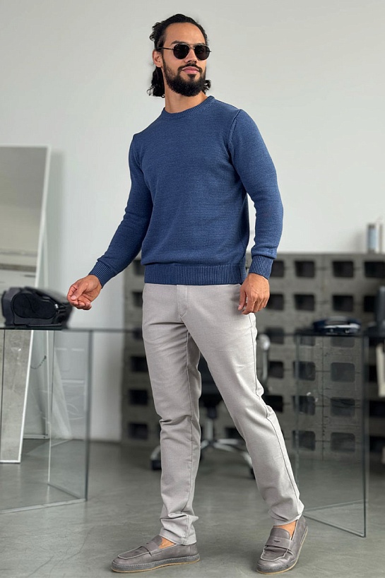 Мужской свитер цвета индиго Loro Piana