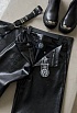 Женские брюки из эко-кожи Chrome Hearts