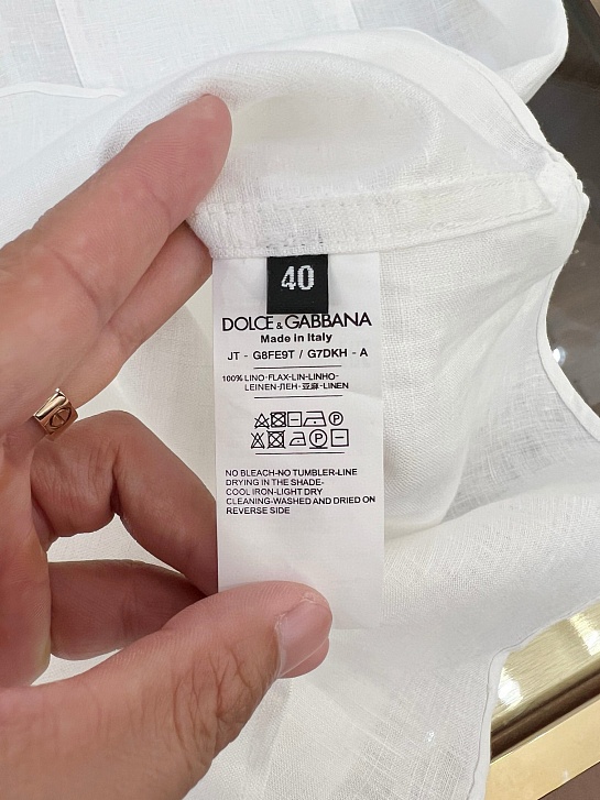 Льняная рубашка Dolce & Gabbana Premium - White